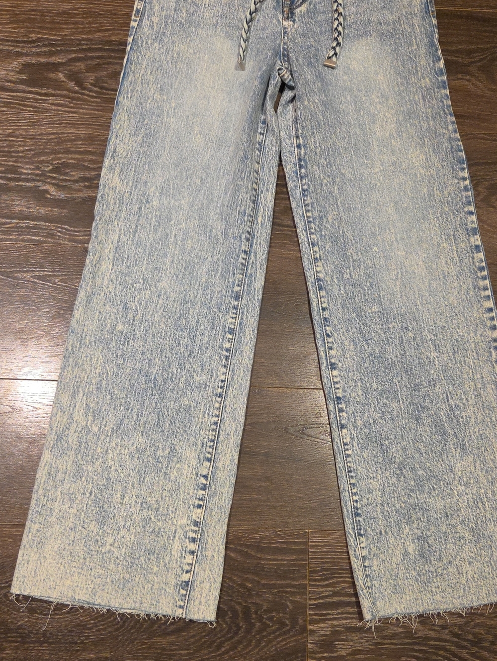 ❤️ NWOT! KENSIE CARLA HIGH RISE WIDE LEG JEANS WITH BRAIDED BELT, 6 (28) - Picture 4 of 12